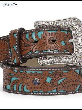 Western Belt for Women Cowgirl Bling Rhinestone PU Leather Interchangeable
